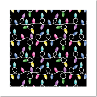 Christmas Lights Pattern - Tree Lights Posters and Art